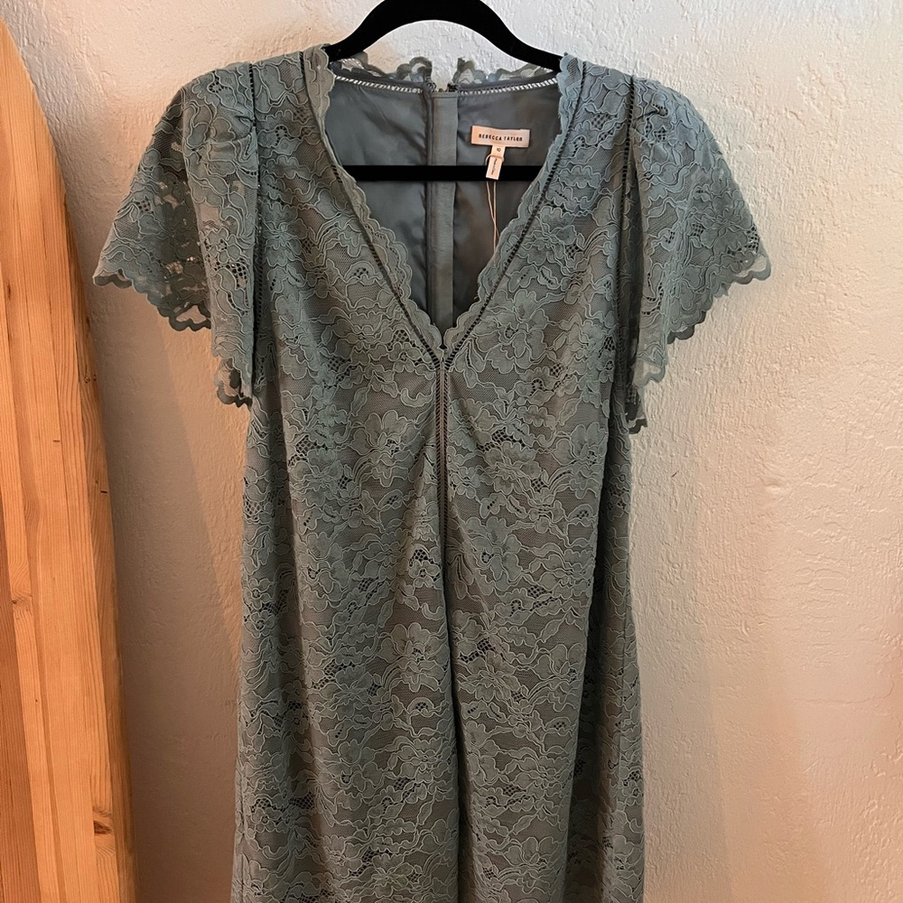 Rebecca Taylor Blue Lace Dress V Neck NWOT